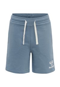 Szorty dla dzieci Hummel Proud. Okazja: na uczelnię. Kolor: niebieski. Materiał: poliester, bawełna. Styl: sportowy. Sport: joga i pilates