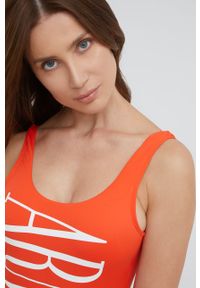 Emporio Armani Underwear jednoczęściowy strój kąpielowy 262697.2R324 kolor pomarańczowy lekko usztywniona miseczka. Kolor: pomarańczowy. Materiał: materiał. Wzór: nadruk #3