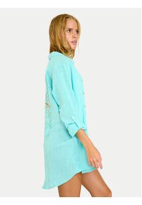 Banana Moon Koszula Garel Zelena MWW04 Turkusowy Regular Fit. Kolor: turkusowy. Materiał: bawełna #5