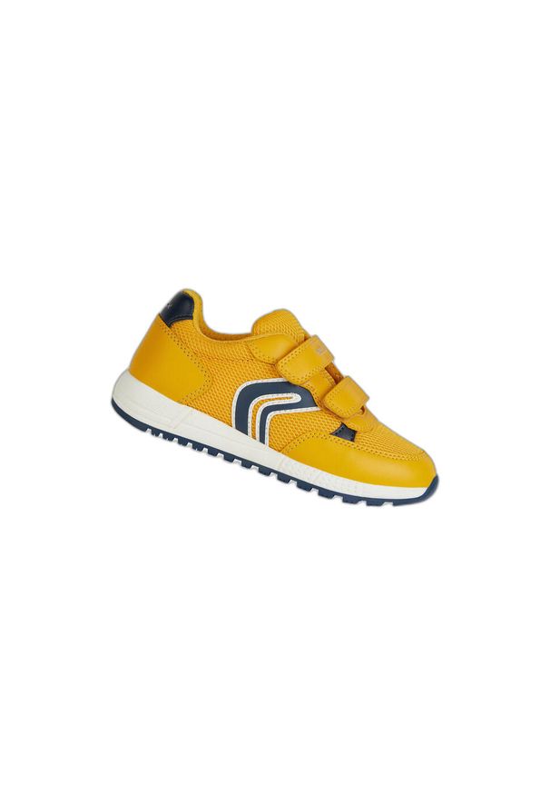 Sneakersy dziewczęce Geox Alben. Okazja: na co dzień. Kolor: niebieski, żółty, wielokolorowy. Sport: turystyka piesza, bieganie