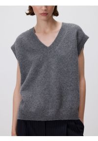 Reserved - Kamizelka z domieszką wełny - szary. Kolor: szary. Materiał: wełna #1