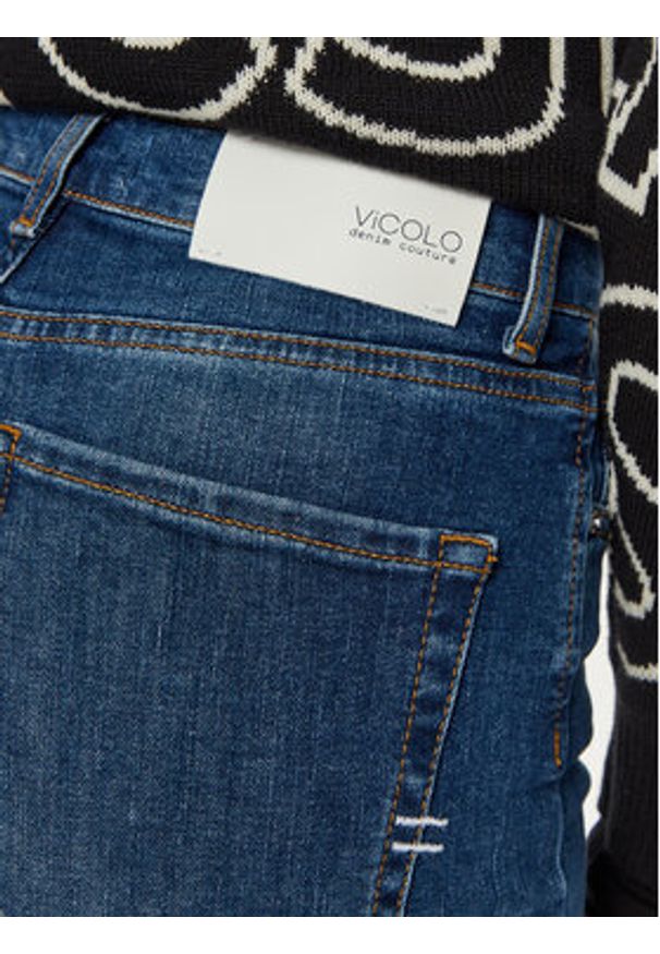 ViCOLO Jeansy DS0042 Granatowy Reglan Fit. Kolor: niebieski