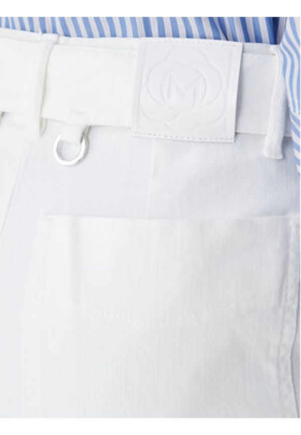 Marella Spodnie materiałowe Nicchia 2613131074 Biały Regular Fit. Kolor: biały. Materiał: bawełna