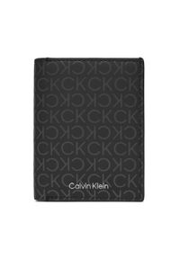 Calvin Klein Duży Portfel Męski Rubberized Trifold 6Cc W/Detach K50K511379 Czarny. Kolor: czarny. Materiał: skóra