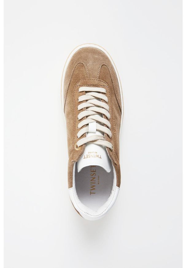 Twinset Milano - Sneakersy damskie zamszowe TWINSET. Materiał: zamsz