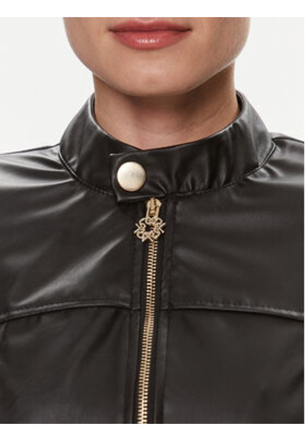 Rinascimento Kurtka z imitacji skóry CFC0117800003 Czarny Regular Fit. Kolor: czarny. Materiał: skóra