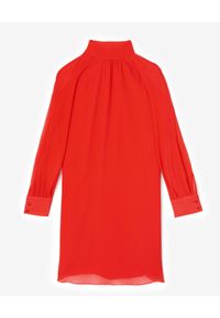 Kenzo - KENZO - Czerwona sukienka. Kolor: czerwony. Materiał: tiul, materiał. Długość rękawa: długi rękaw. Styl: wizytowy #5