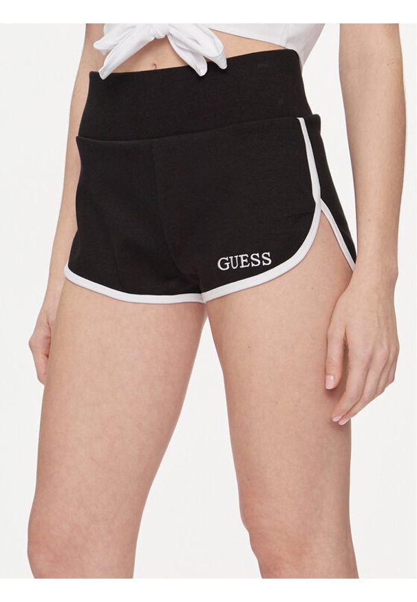 Guess Szorty sportowe E4GD04 KBP41 Czarny Relaxed Fit. Kolor: czarny. Materiał: bawełna