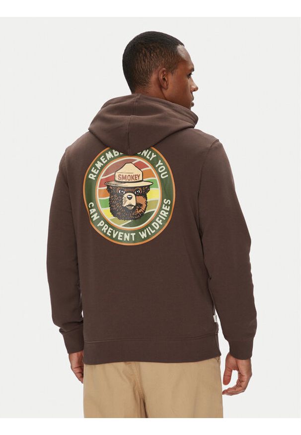 Element Bluza ELYSF00262 Brązowy Regular Fit. Kolor: brązowy. Materiał: bawełna