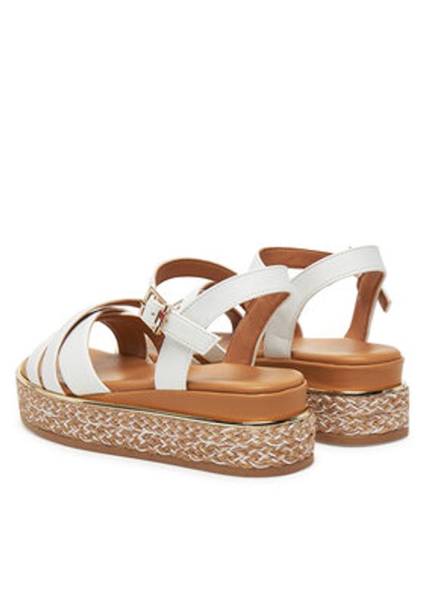 TOMMY HILFIGER - Tommy Hilfiger Espadryle T3A2-33790-0371 S Biały. Kolor: biały. Materiał: skóra
