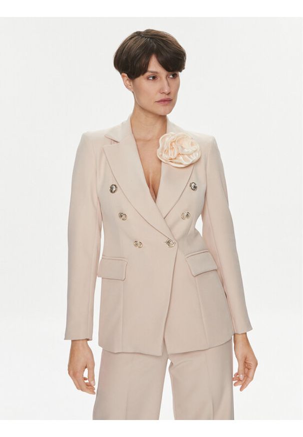 Maryley Marynarka 24EB139/M13/43GE Beżowy Regular Fit. Kolor: beżowy. Materiał: syntetyk