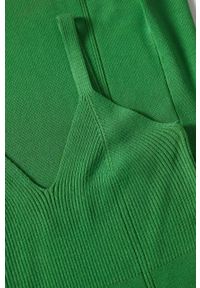 mango - Mango sukienka Menta kolor zielony midi dopasowana. Kolor: zielony. Materiał: włókno. Długość rękawa: na ramiączkach. Typ sukienki: dopasowane. Długość: midi #5