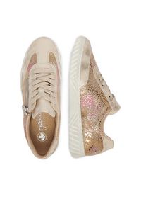 Rieker Sneakersy N0902-90 Złoty. Kolor: złoty. Materiał: materiał #8