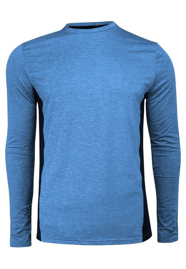 Niebieski T-shirt (Koszulka), Długi Rękaw, Longsleeve -Brave Soul- Termoaktywny, Wyszczuplający. Okazja: na co dzień. Kolor: niebieski. Materiał: poliester, elastan. Długość rękawa: długi rękaw. Długość: długie. Styl: sportowy, casual
