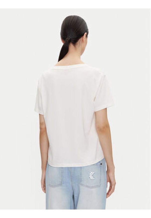 Hugo - HUGO T-Shirt Nika_T-Shirt 50540046 Écru Regular Fit. Kolor: kremowy. Materiał: bawełna