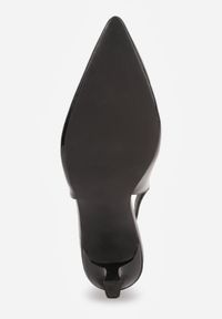 Renee - Czarne Czółenka Sandały na Szpilce Vices Slingback Lakierowane z Ozdobą Ataloria. Okazja: na co dzień. Zapięcie: sprzączka. Kolor: czarny. Materiał: lakier. Wzór: aplikacja. Obcas: na szpilce. Styl: casual, elegancki, klasyczny #5