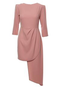 Sukienki.shop - Elegancka asymetryczna sukienka podkreślająca ramiona. Materiał: elastan. Typ sukienki: asymetryczne. Styl: elegancki #2