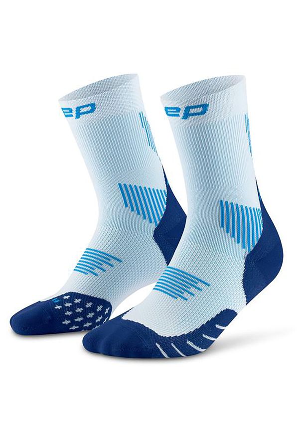 Męskie krótkie skarpety kompresyjne sportowe Core Run do połowy łydki CEP. Kolor: niebieski. Materiał: poliamid, elastan. Sport: bieganie