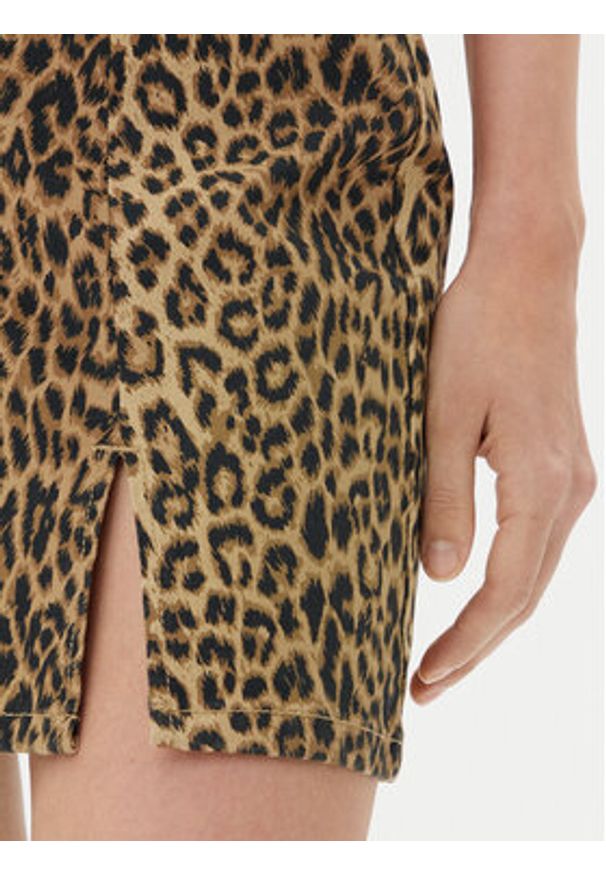 Vero Moda Spódnica mini Nelly 10329966 Brązowy Slim Fit. Kolor: brązowy. Materiał: bawełna