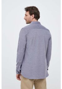 TOMMY HILFIGER - Tommy Hilfiger koszula bawełniana męska kolor granatowy slim z kołnierzykiem button-down. Typ kołnierza: button down. Kolor: niebieski. Materiał: bawełna. Wzór: aplikacja #3