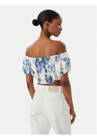 Guess Bluzka W6GHA1 W2447 Biały Regular Fit. Kolor: biały. Materiał: len #3