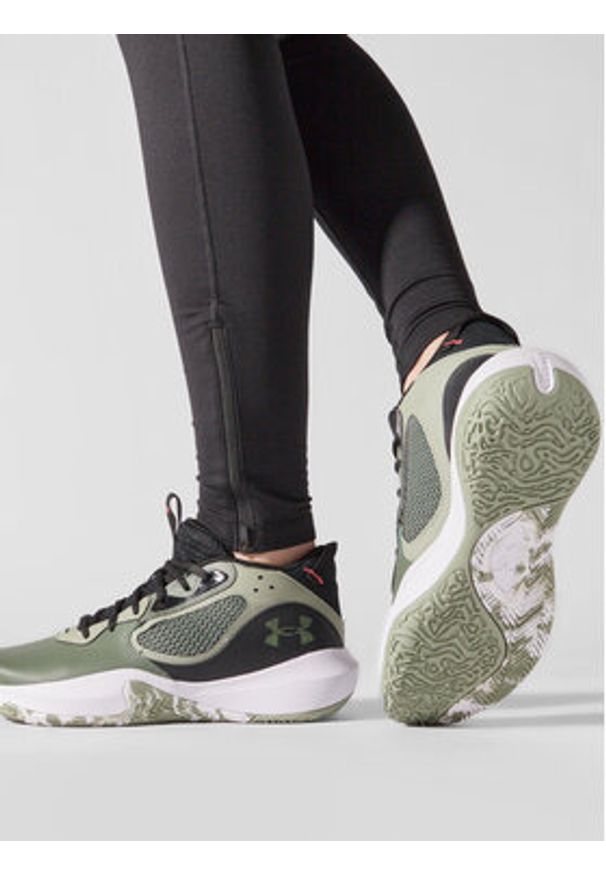 Under Armour Buty do koszykówki Lockdown 6 3025616-300 Khaki. Kolor: szary, brązowy. Materiał: materiał. Sport: koszykówka