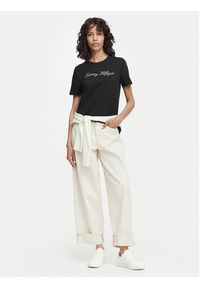 TOMMY HILFIGER - Tommy Hilfiger T-Shirt Script WW0WW43459 Czarny Regular Fit. Kolor: czarny. Materiał: bawełna #2