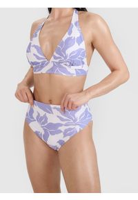 4f - 4F Dół od bikini damski - fioletowy L. Stan: podwyższony. Kolor: fioletowy. Materiał: materiał, syntetyk, elastan