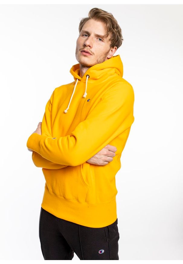 Bluza Champion Premium Reverse Weave Hoodie (214675-OS030). Kolor: żółty. Materiał: materiał. Styl: sportowy, elegancki
