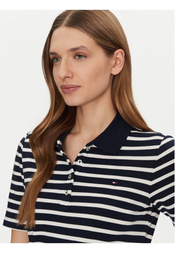 TOMMY HILFIGER - Tommy Hilfiger Polo 1985 WW0WW43224 Granatowy Regular Fit. Typ kołnierza: polo. Kolor: niebieski. Materiał: bawełna