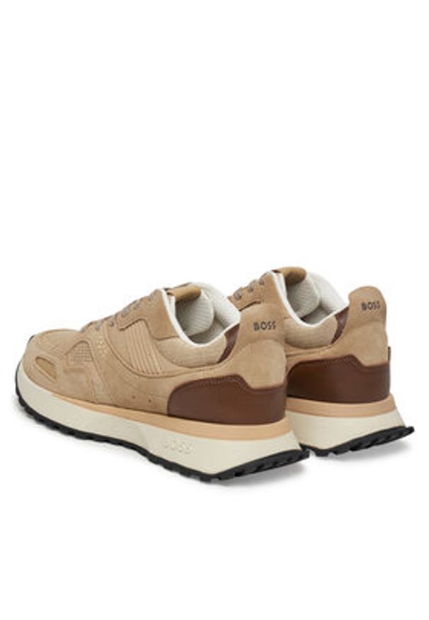 BOSS Sneakersy Jonah 50542119 Beżowy. Kolor: beżowy. Materiał: zamsz, skóra