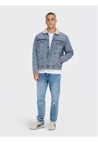 Only & Sons Kurtka jeansowa Louis 22022971 Niebieski Regular Fit. Kolor: niebieski. Materiał: jeans, bawełna #7