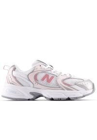 Buty młodzieżowe New Balance GR530EC - białe. Okazja: na co dzień. Kolor: biały. Materiał: guma, materiał, syntetyk. Szerokość cholewki: normalna