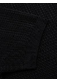 Ombre Clothing - Męska strukturalna dzianinowa koszulka - czarna V3 - Rozmiar: XXL. Kolor: czarny. Materiał: dzianina #4