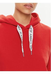 Tommy Jeans Bluza Logo Drawcord DW0DW17794 Czerwony Boxy Fit. Kolor: czerwony. Materiał: bawełna #4