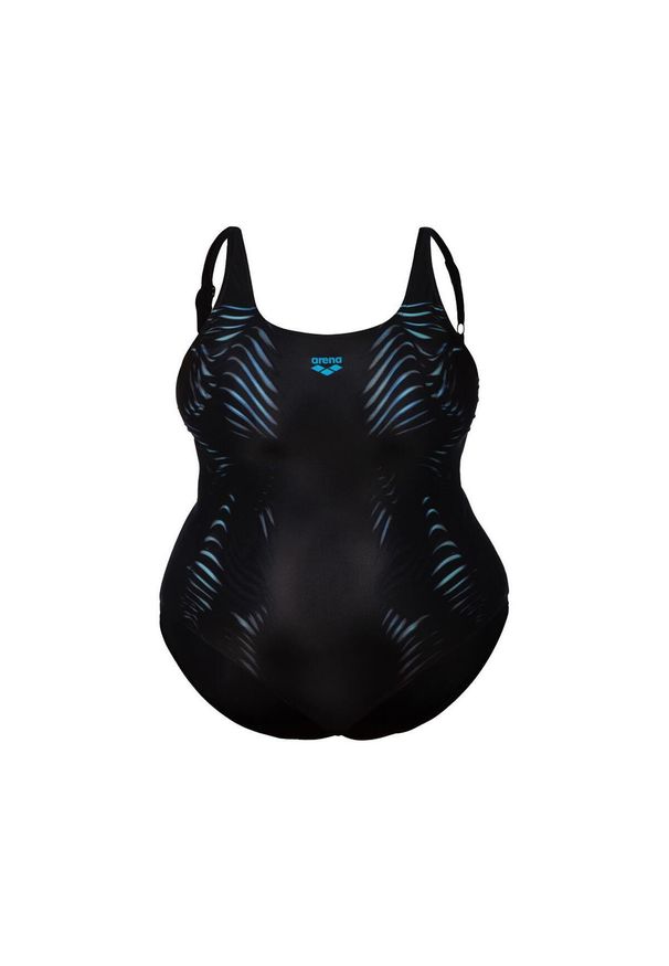 Damski kostium kąpielowy 1-częściowy Arena Imprint U. Kolor: czarny. Wzór: nadruk