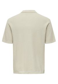 Only & Sons Polo Tony 22033571 Beżowy Regular Fit. Typ kołnierza: polo. Kolor: beżowy. Materiał: bawełna #6