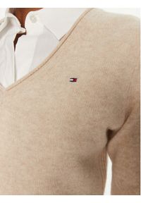 TOMMY HILFIGER - Tommy Hilfiger Sweter WW0WW43505 Beżowy Regular Fit. Kolor: beżowy. Materiał: wełna #4