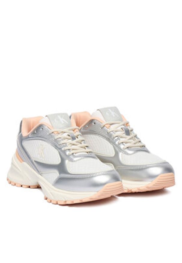Calvin Klein Sneakersy Hike Runner Lace Up Mesh Mix Met YW0YW02063 Kolorowy. Materiał: skóra. Wzór: kolorowy