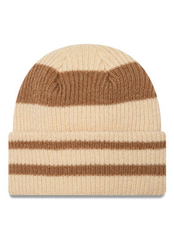 New Era Czapka Stripe Cuff Knit Beanie 60580764 Beżowy. Kolor: beżowy. Materiał: materiał, akryl