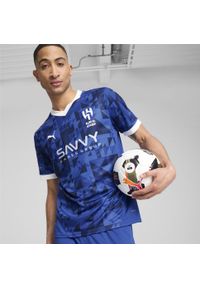 Puma - Męska koszulka domowa Al Hilal Saudi F.C. 24/25 PUMA Blue Intense White. Kolor: niebieski, wielokolorowy, biały. Wzór: aplikacja. Sport: piłka nożna