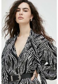 The Kooples bluzka damska kolor czarny wzorzysta. Kolor: czarny. Materiał: tkanina. Długość rękawa: długi rękaw. Długość: długie #1