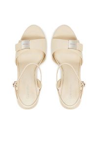 Calvin Klein Sandały Heel Sandal 85 W/Ck Hw - Lth HW0HW02485 Écru. Materiał: skóra