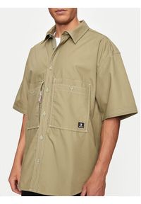 Converse Koszula M Wordmark Utility Shirt 10026433-A02 Khaki Regular Fit. Kolor: brązowy. Materiał: bawełna