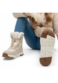 Big-Star - Beżowe Śniegowce Big Star Ocieplane Buty Dziecięce. Okazja: na spacer. Kolor: beżowy. Materiał: syntetyk, materiał, skóra ekologiczna, futro. Szerokość cholewki: normalna. Wzór: aplikacja. Sezon: zima #1