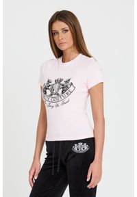 Juicy Couture - JUICY COUTURE Różowy t-shirt Enzo Dog Crest. Kolor: różowy #6