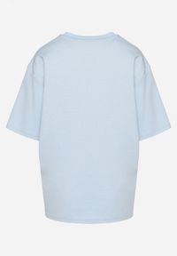 Born2be - Jasnoniebieski Bawełniany Klasyczny T-shirt Merovira. Kolor: niebieski. Materiał: bawełna. Styl: klasyczny