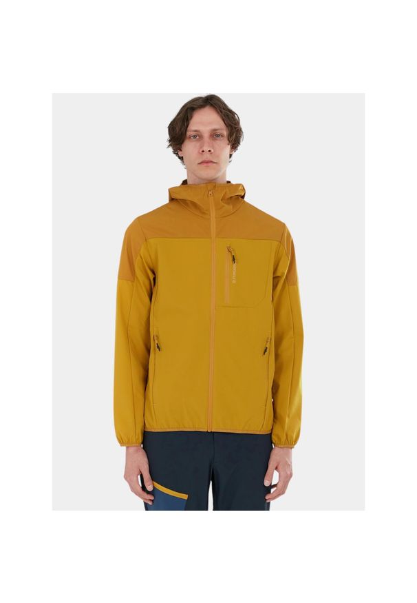 FUNDANGO - Kurtka softshell męska Fundango Alloy. Typ kołnierza: kaptur. Kolor: żółty, wielokolorowy, zielony. Materiał: softshell
