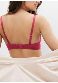 bonprix - Biustonosz push up z delikatną koronką (3 szt.). Kolor: różowy. Materiał: koronka, bawełna. Rodzaj stanika: push-up. Wzór: koronka