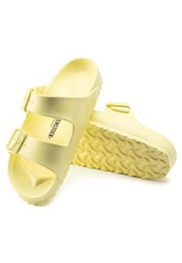 Klapki damskie Birkenstock Arizona Eva. Zapięcie: bez zapięcia. Kolor: żółty. Materiał: syntetyk, materiał. Sezon: lato. Sport: turystyka piesza